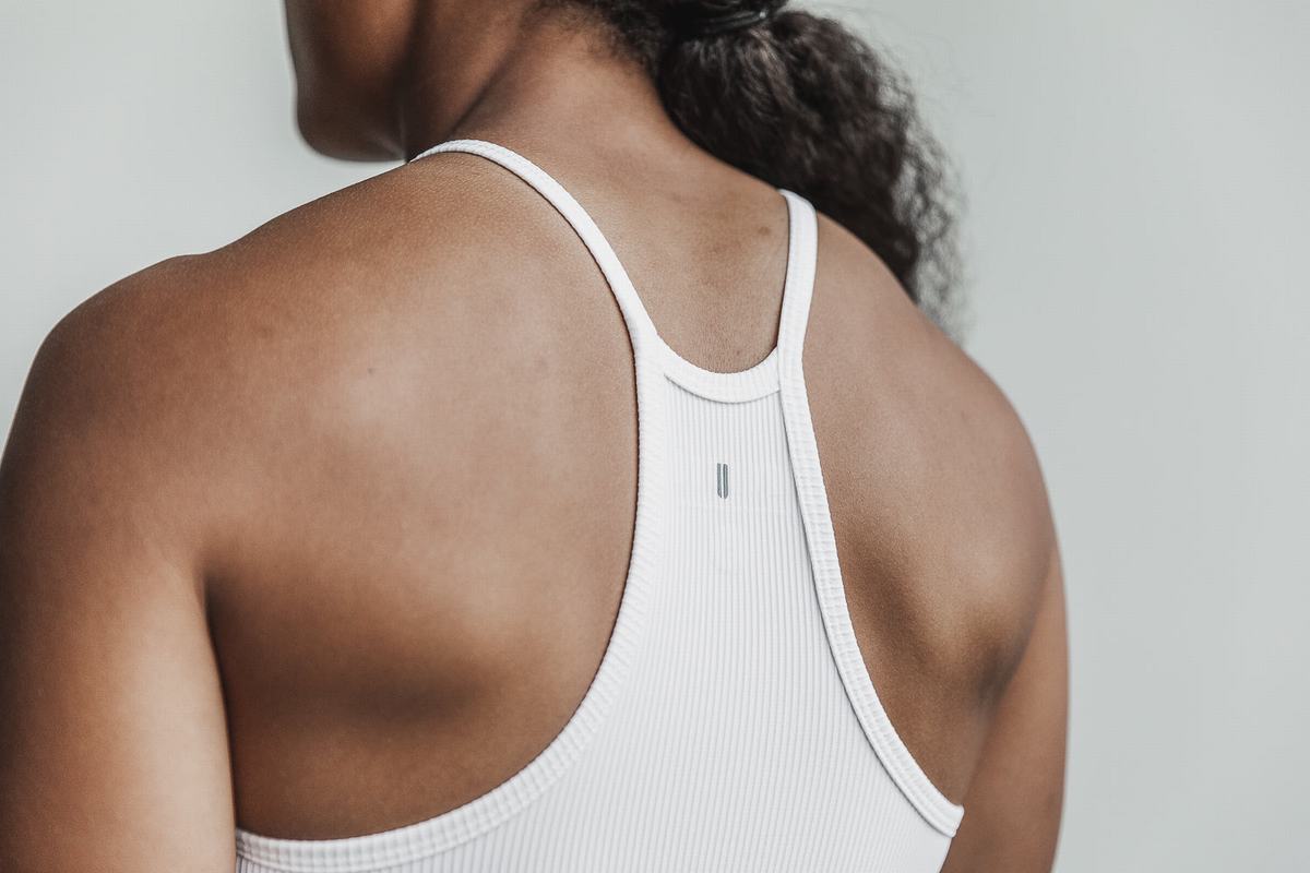 Debardeur Nobull Halter Tank Ribbed Femme Blanche | GX6175032