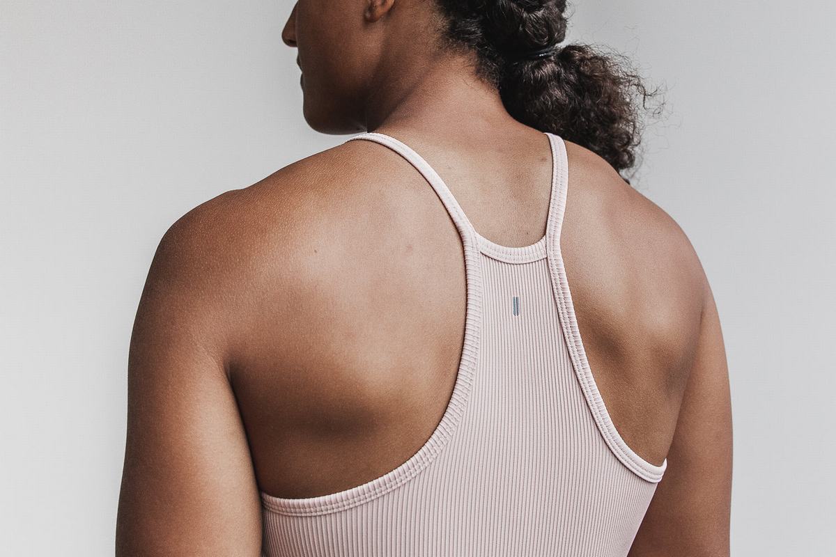 Debardeur Nobull Halter Tank Ribbed Femme Rose | XB4650178
