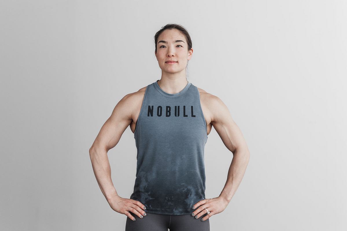 Debardeur Nobull High-Neck Dip-Dye Tank Femme Bleu | NZ1723054