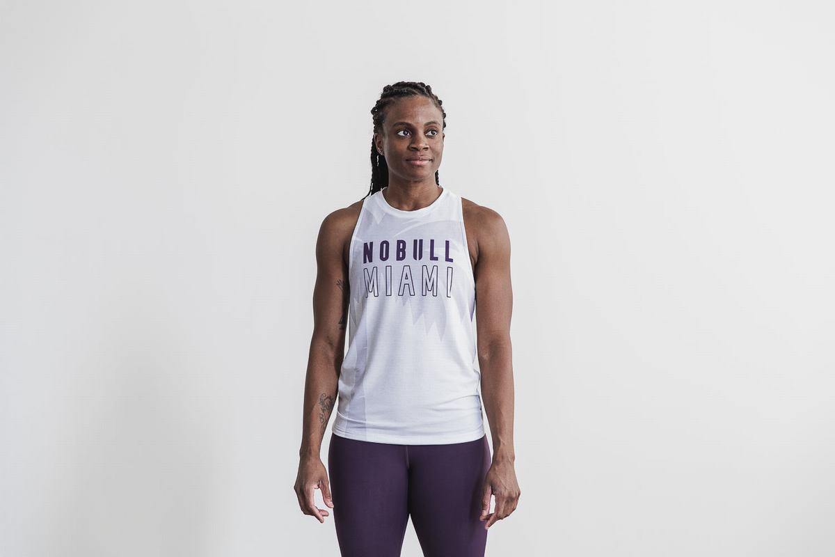 Debardeur Nobull High-Neck Miami Palm Tank Femme Violette | BE8593720