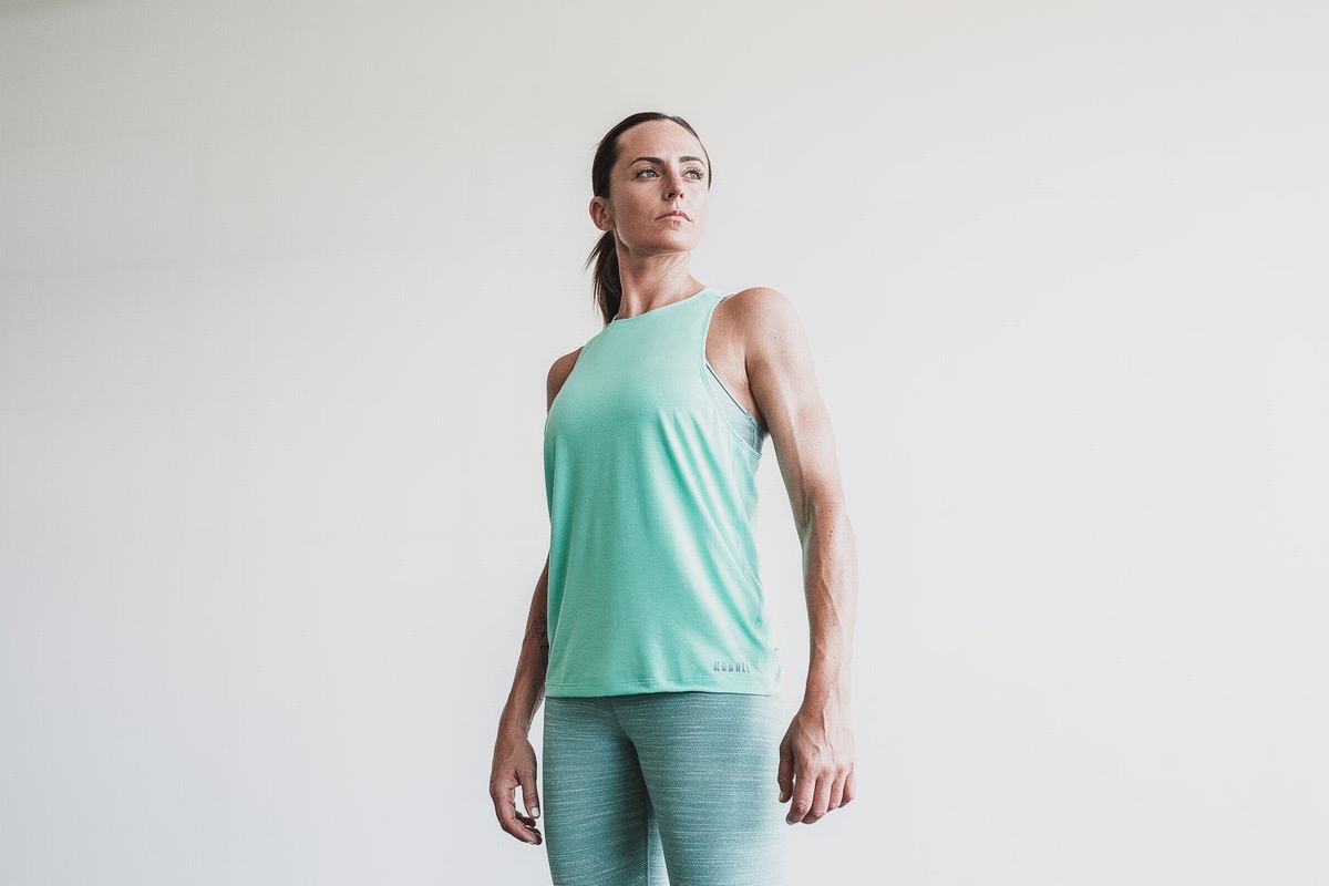 Debardeur Nobull High-Neck Tank Bright Colors Femme Turquoise Clair | FC1502634