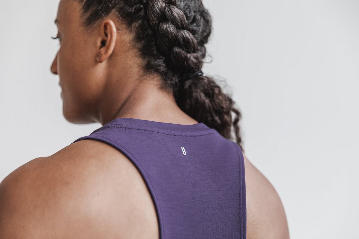 Debardeur Nobull High-Neck Tank Bright Colors Femme Violette Foncé | ZX7053698