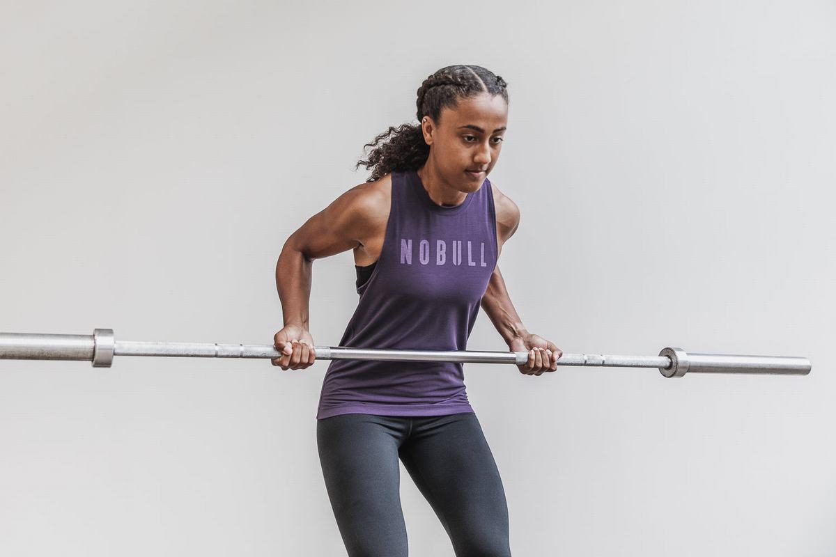 Debardeur Nobull High-Neck Tank Bright Colors Femme Violette Foncé | ZX7053698