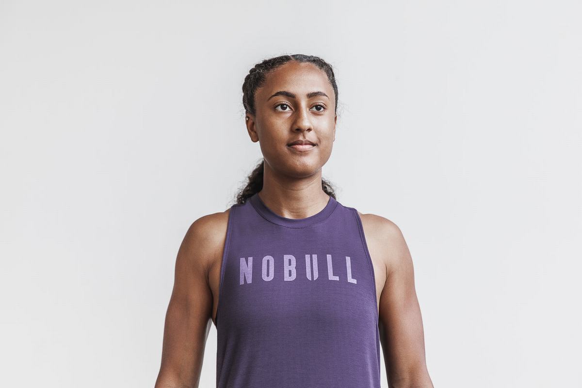 Debardeur Nobull High-Neck Tank Bright Colors Femme Violette Foncé | ZX7053698