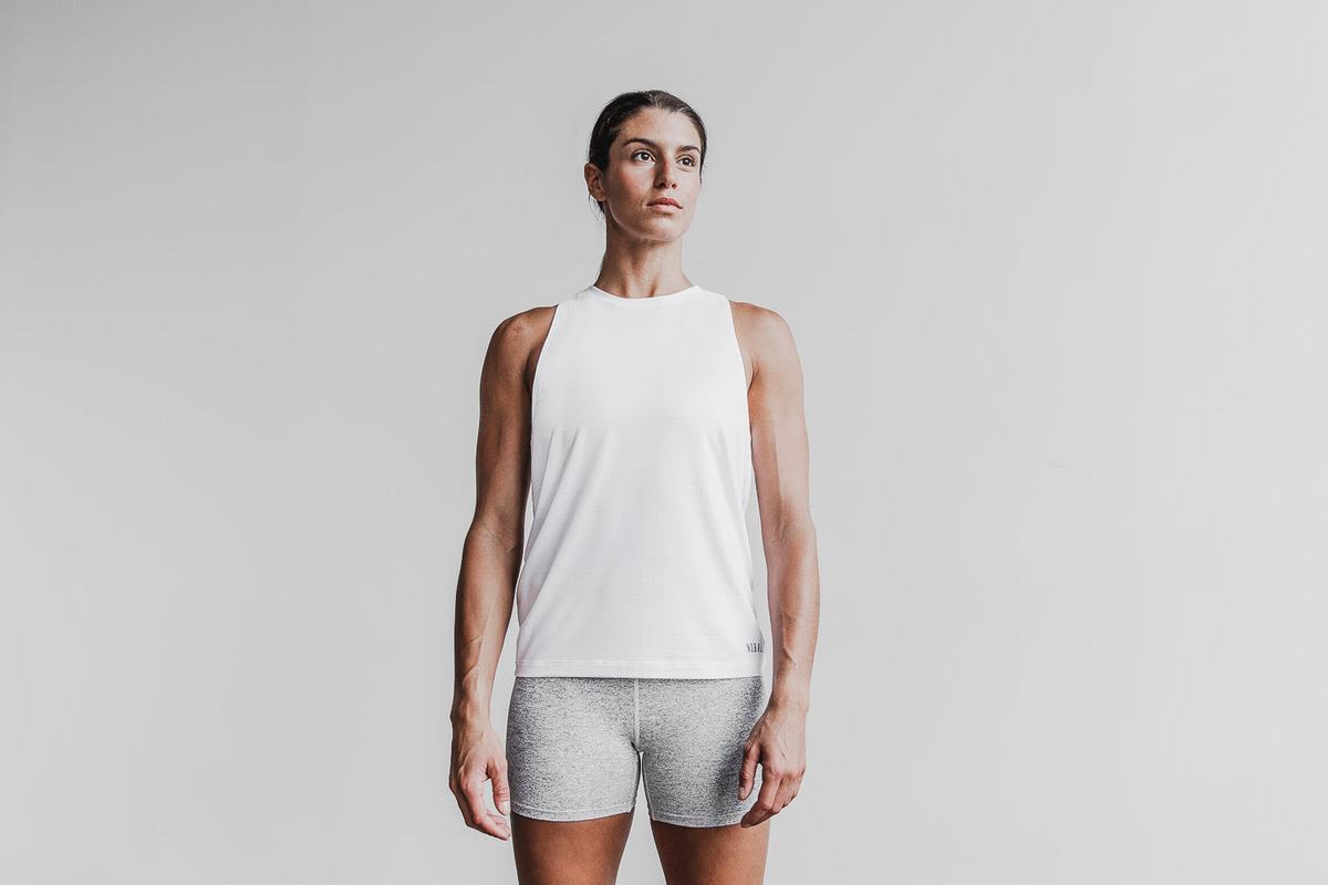 Debardeur Nobull High-Neck Tank Classic Colors Femme Blanche | CT8536409