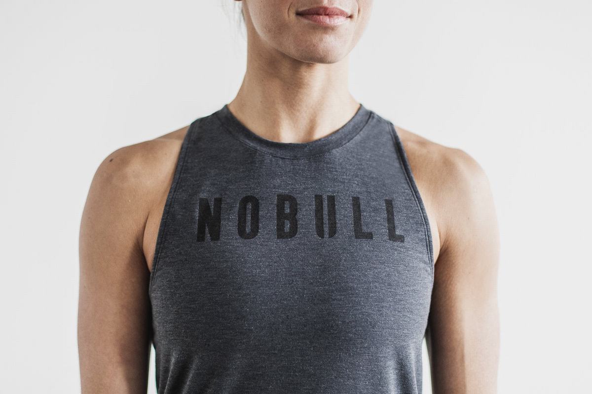 Debardeur Nobull High-Neck Tank Classic Colors Femme Grise Foncé | RK4310659
