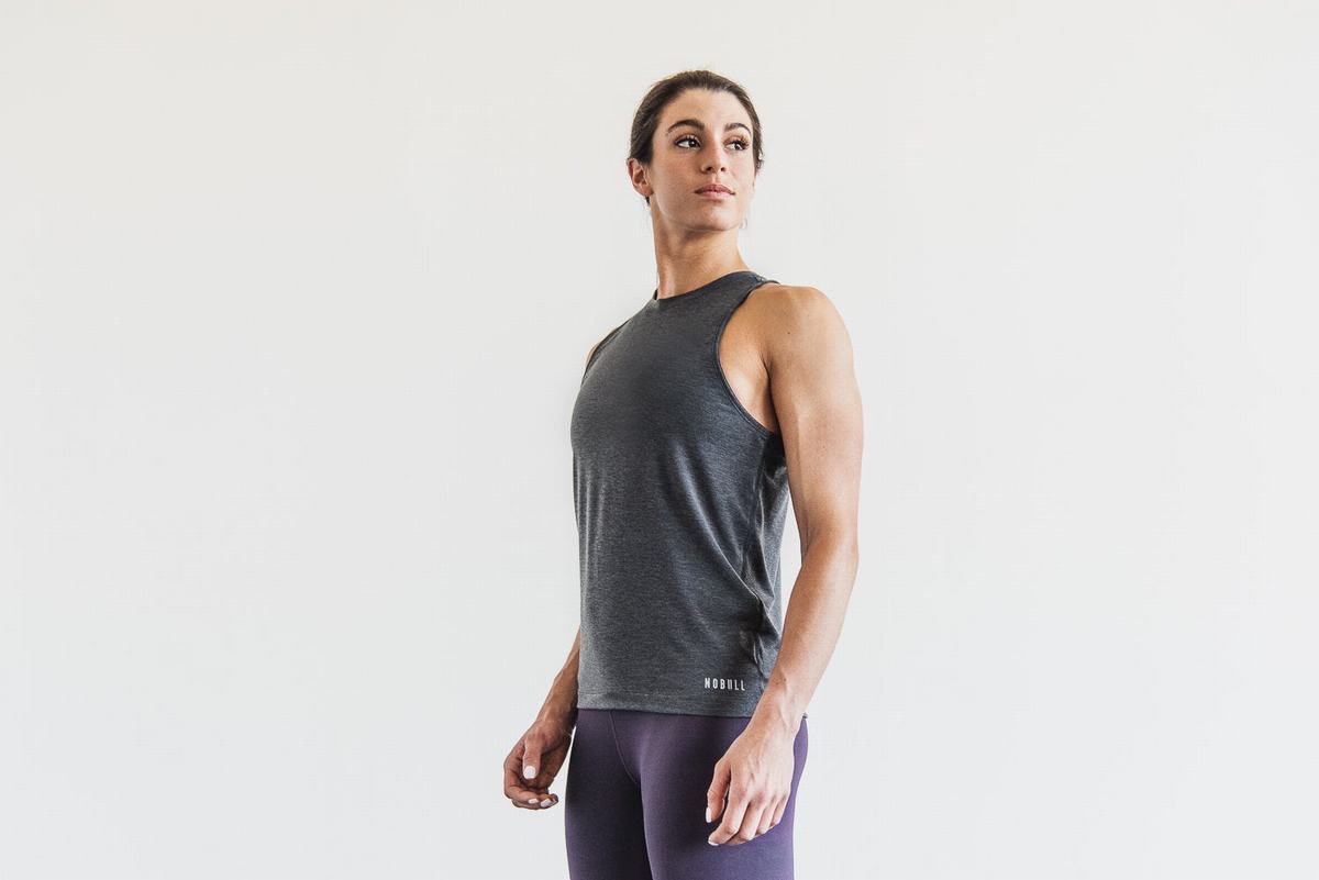 Debardeur Nobull High-Neck Tank Classic Colors Femme Grise Foncé | TL8263790