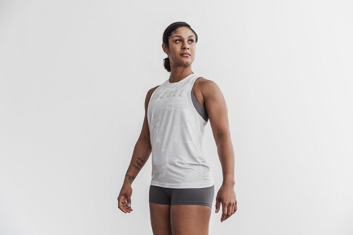Debardeur Nobull High-Neck Tank Femme Blanche | DA1534892