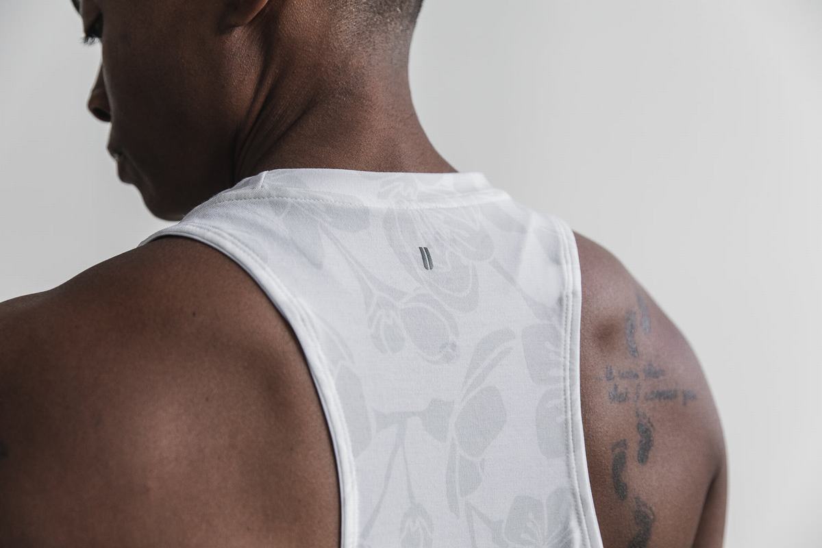 Debardeur Nobull High-Neck Tank Femme Blanche Rose | PF4012659