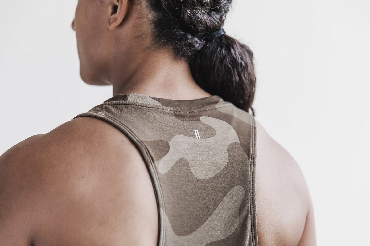 Debardeur Nobull High-Neck Tank Femme Camouflage Foncé | QF6853092