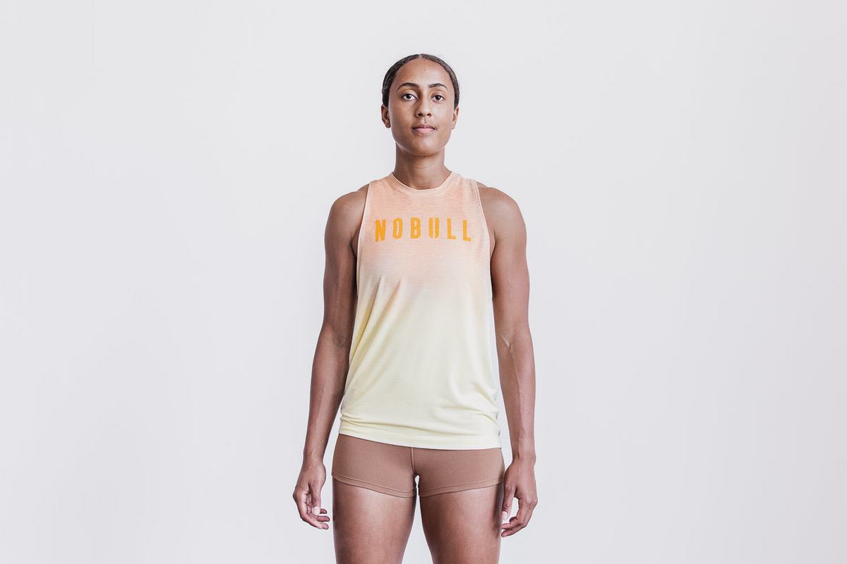 Debardeur Nobull High-Neck Tank Femme Jaune | JM5716023