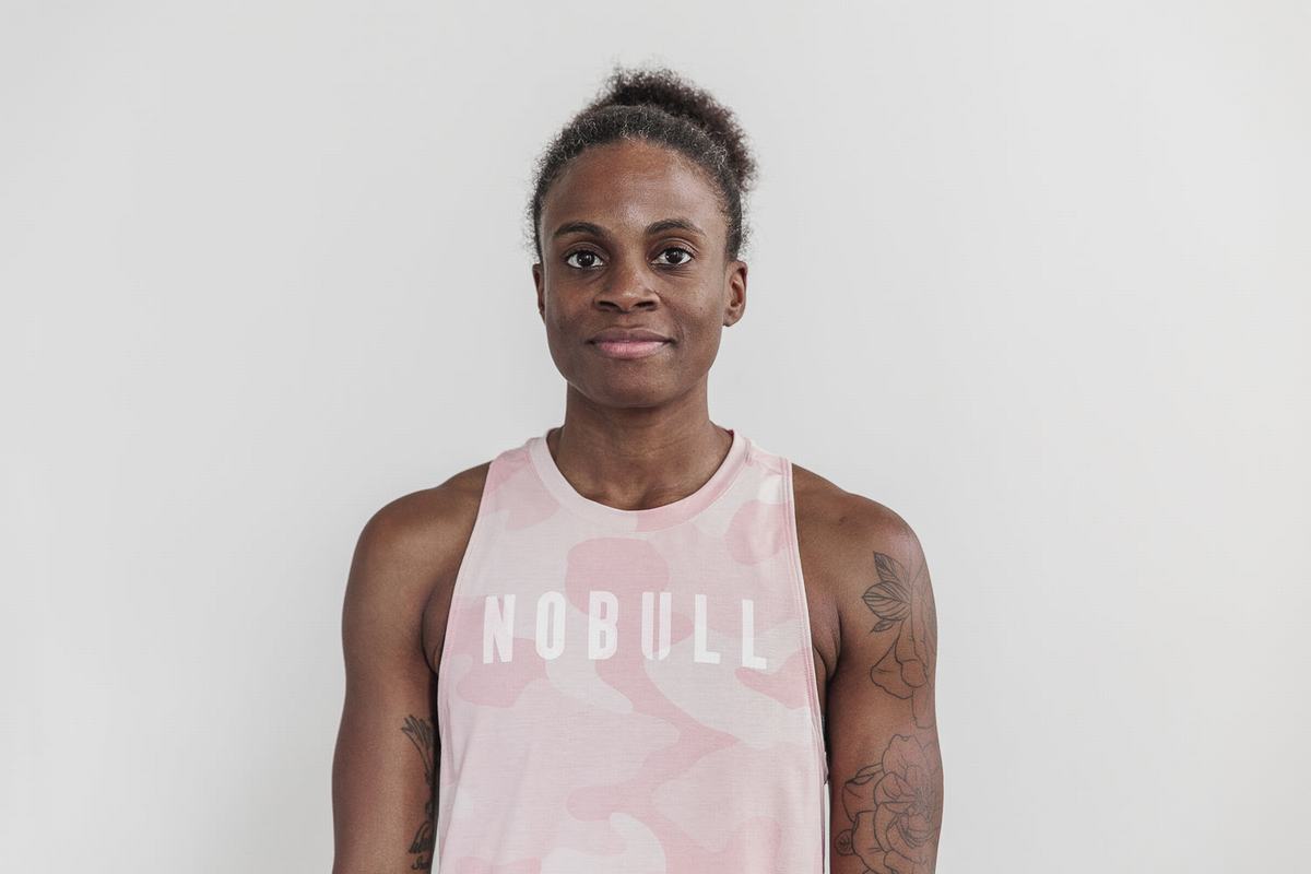Debardeur Nobull High-Neck Tank Femme Rose Camouflage | RW1043725