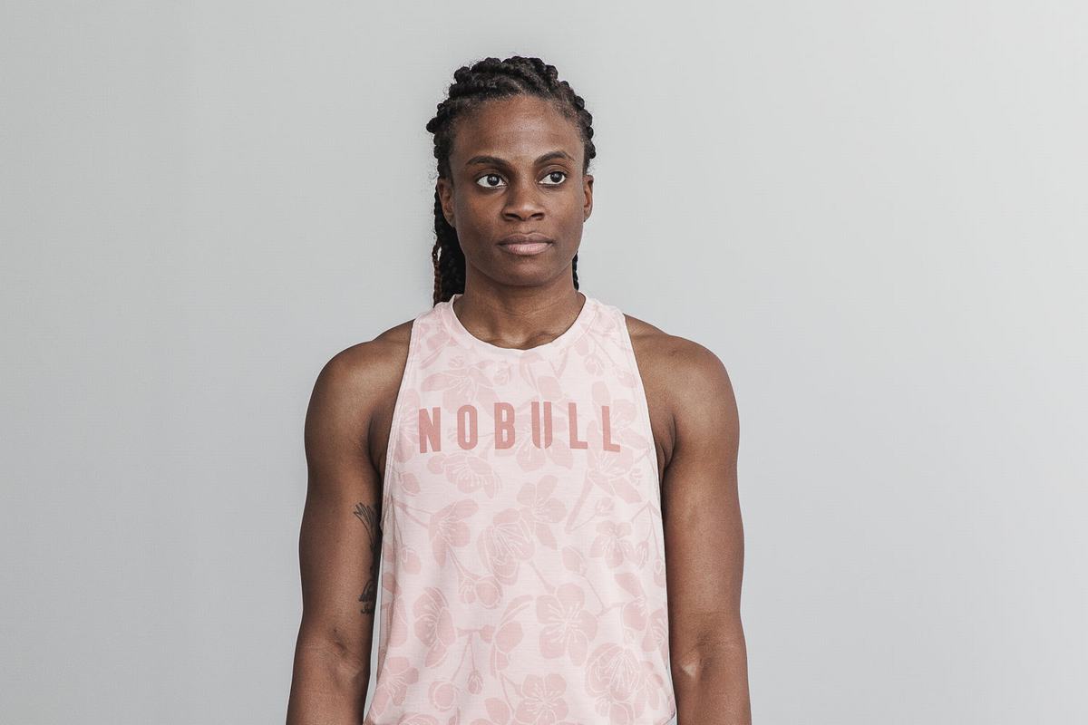 Debardeur Nobull High-Neck Tank Femme Rose Rose | WU4816593