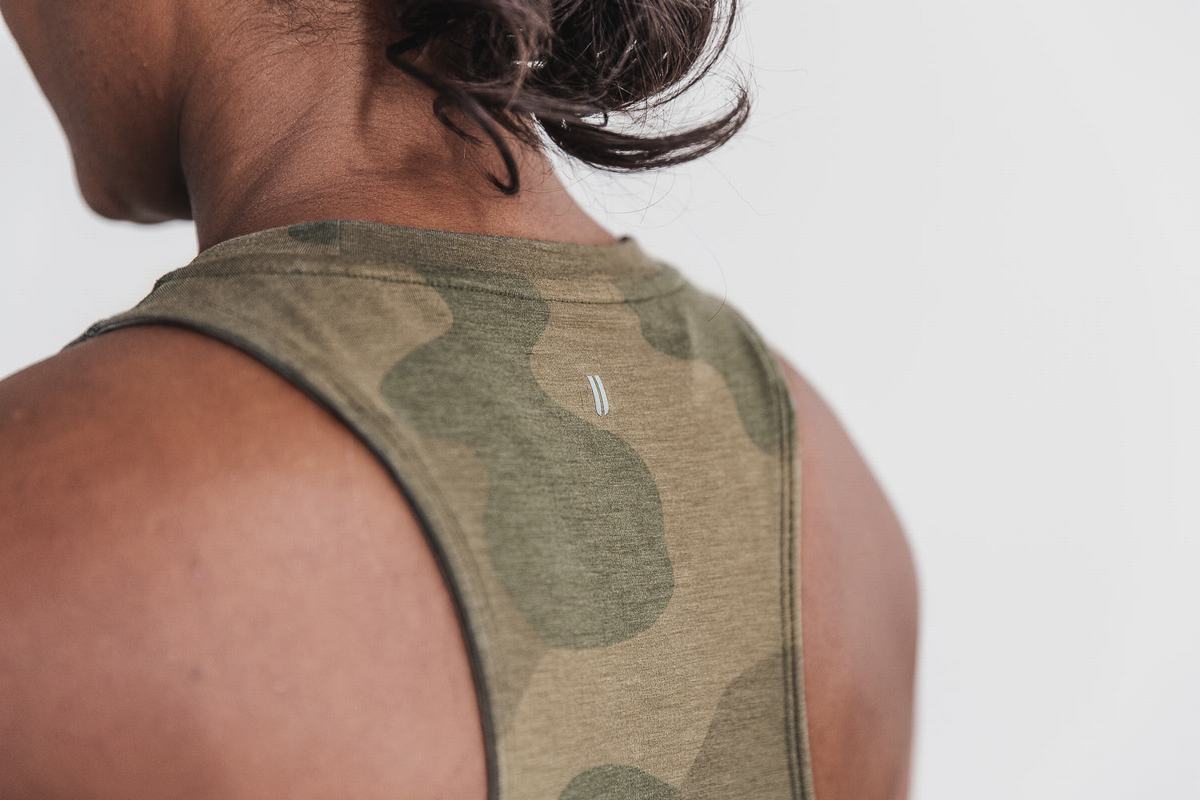 Debardeur Nobull High-Neck Tank Femme Vert Camouflage | GV2041639