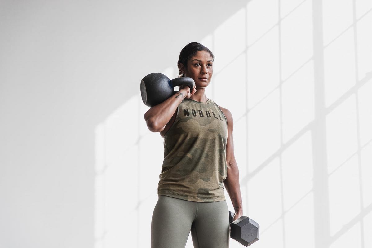 Debardeur Nobull High-Neck Tank Femme Vert Camouflage | GV2041639