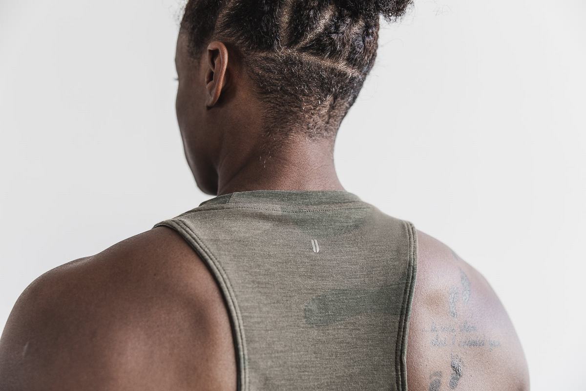 Debardeur Nobull High-Neck Tank Femme Vert Camouflage | YB4236815