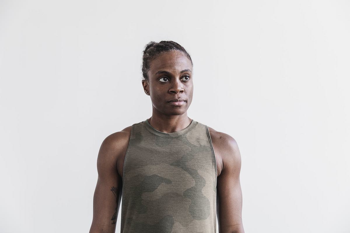 Debardeur Nobull High-Neck Tank Femme Vert Camouflage | YB4236815
