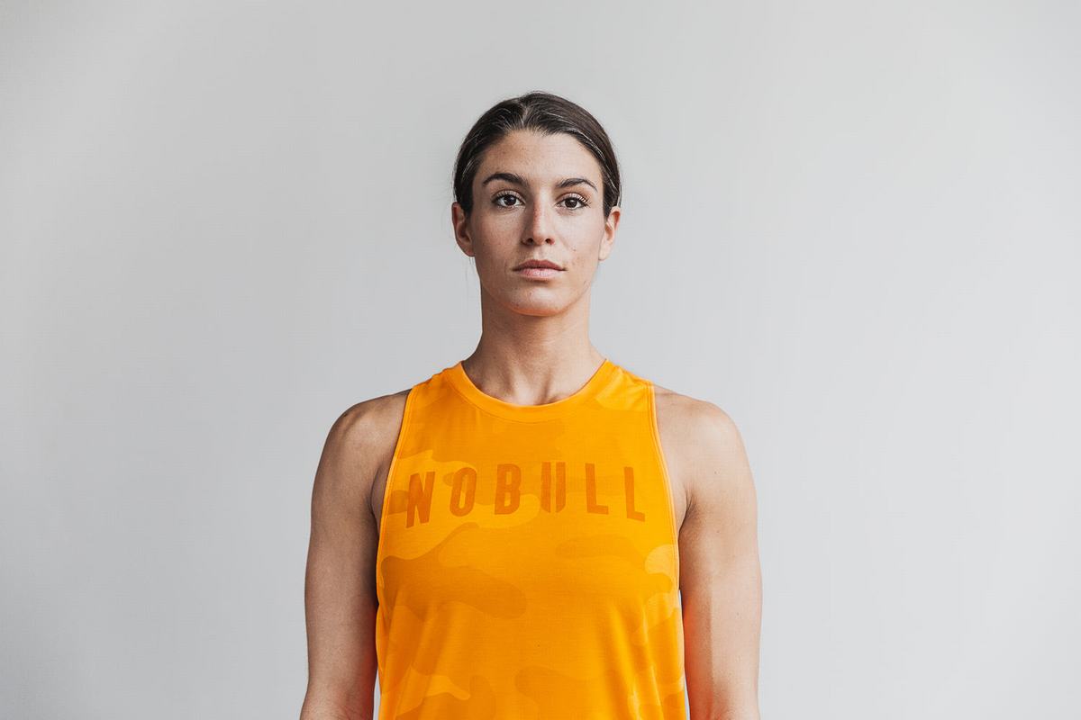 Debardeur Nobull High-Neck Tank Neon Femme Orange Camouflage | AU2479658