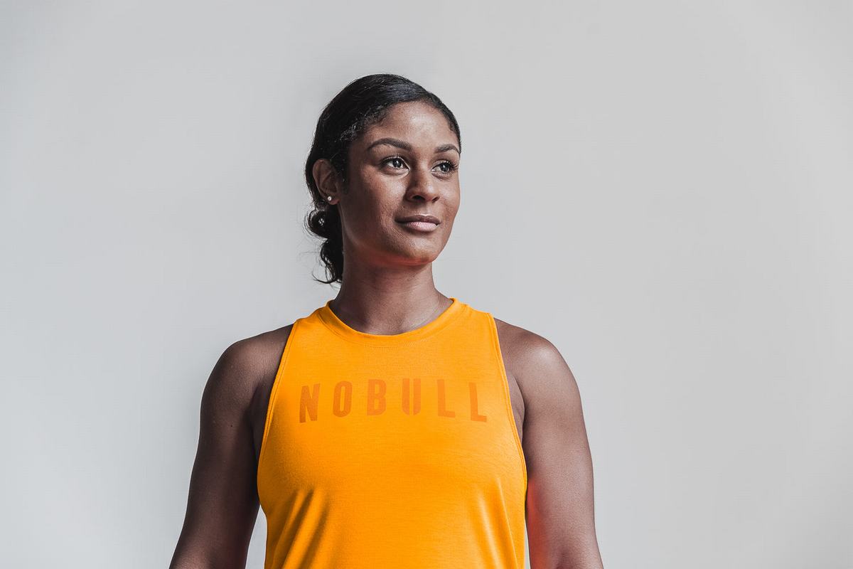 Debardeur Nobull High-Neck Tank Neon Femme Orange | BJ2648059