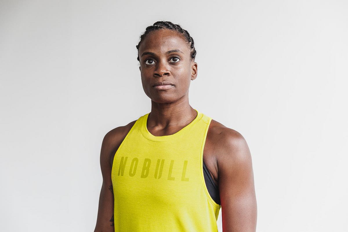 Debardeur Nobull High-Neck Tank Neon Femme Jaune | DT4067328