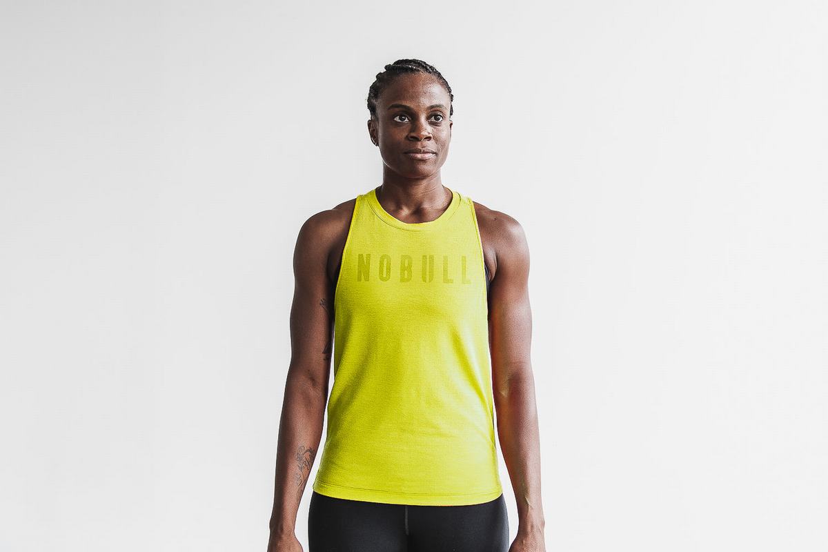 Debardeur Nobull High-Neck Tank Neon Femme Jaune | DT4067328