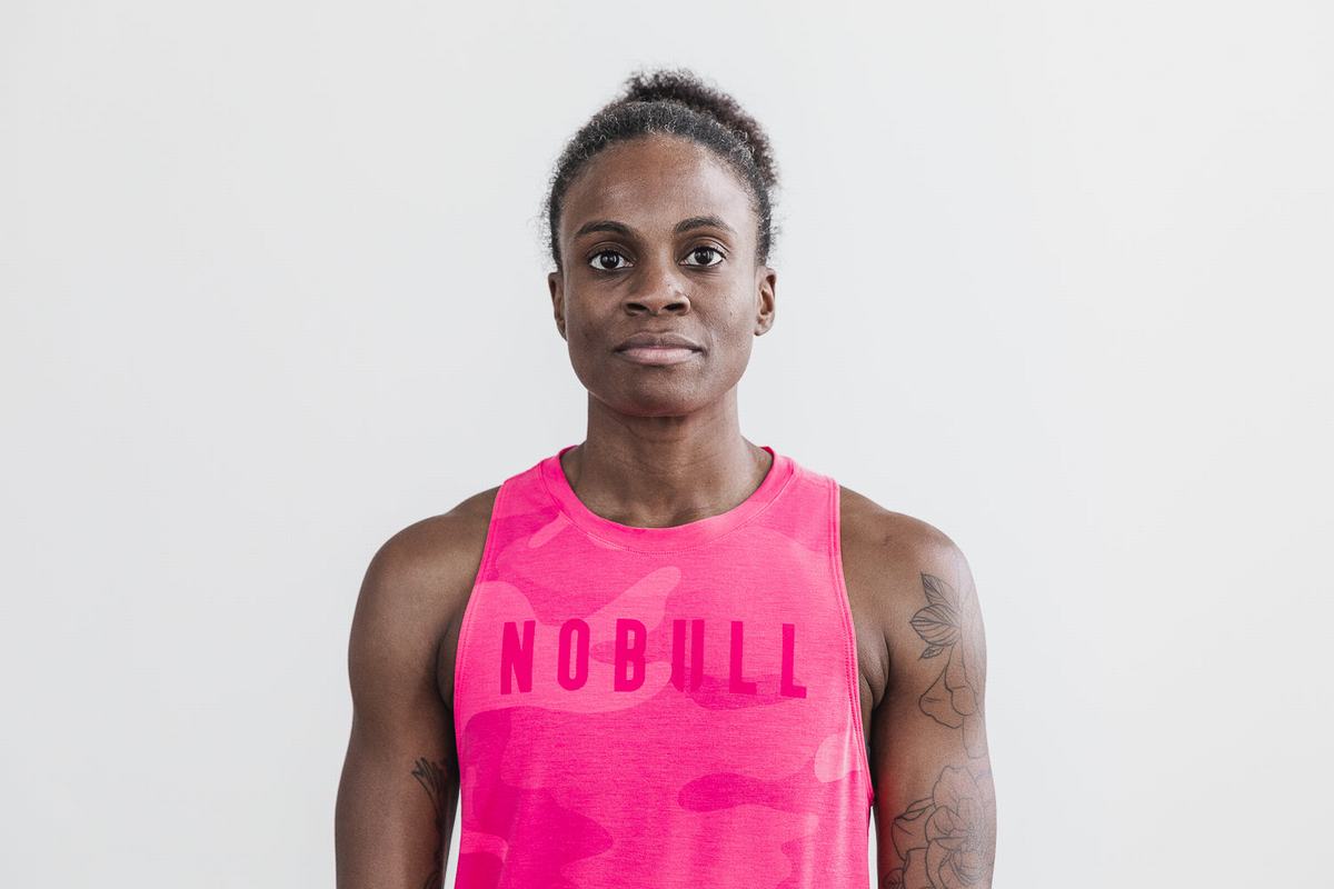 Debardeur Nobull High-Neck Tank Neon Femme Rose Camouflage | PR1463079
