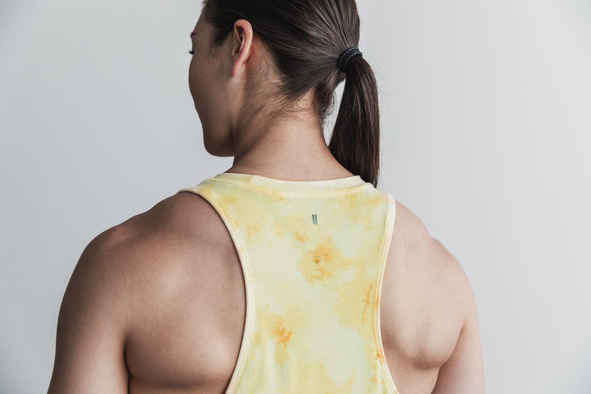Debardeur Nobull High-Neck Tank Tie-Dye Femme Jaune | DW8125607
