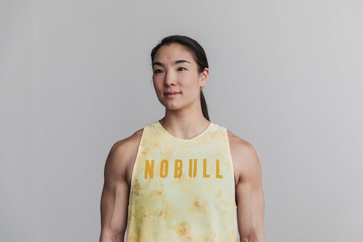 Debardeur Nobull High-Neck Tank Tie-Dye Femme Jaune | DW8125607