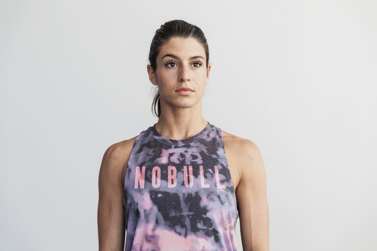 Debardeur Nobull High-Neck Tank Tie-Dye Femme Rose Noir | KS0635129