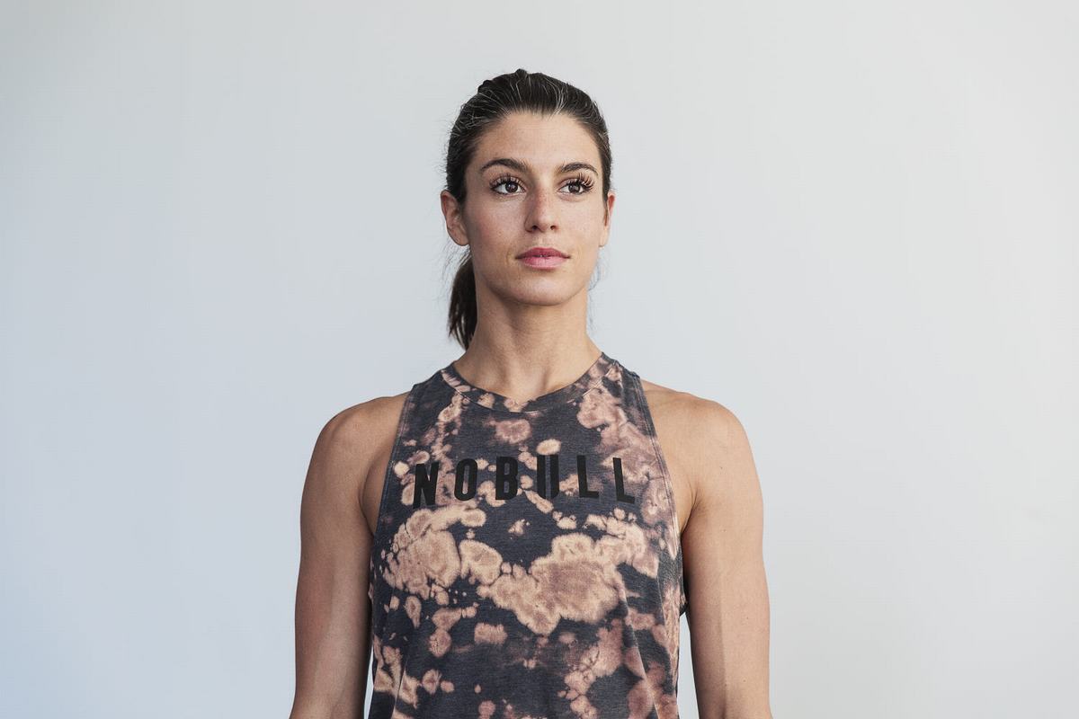 Debardeur Nobull High-Neck Tank Tie-Dye Femme Marron Noir | NX8429571