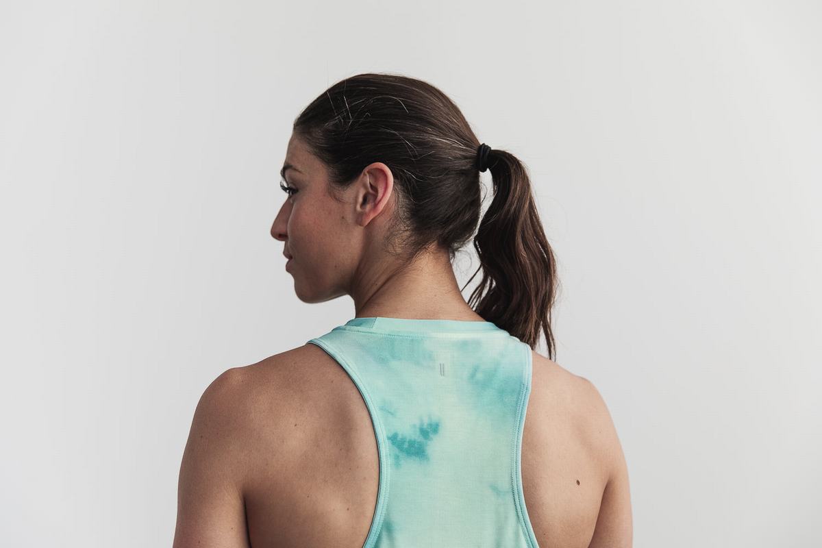 Debardeur Nobull High-Neck Tank Tie-Dye Femme Turquoise Clair | OR7812046