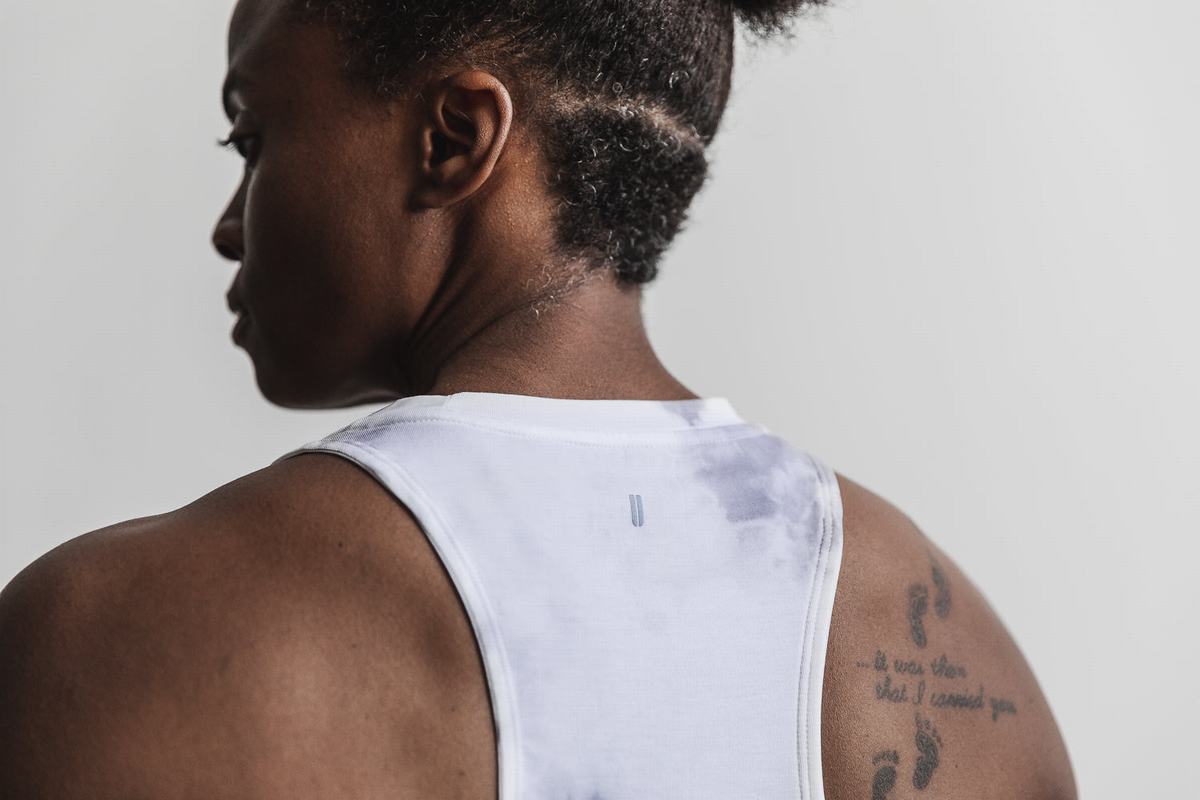 Debardeur Nobull High-Neck Tank Tie-Dye Femme Blanche | QI4021837