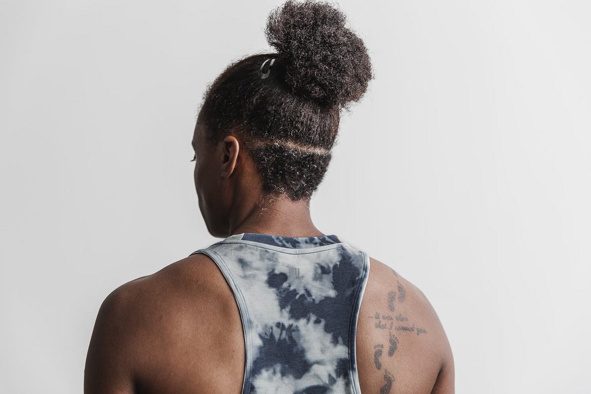 Debardeur Nobull High-Neck Tank Tie-Dye Femme Bleu Bleu | QX7963204