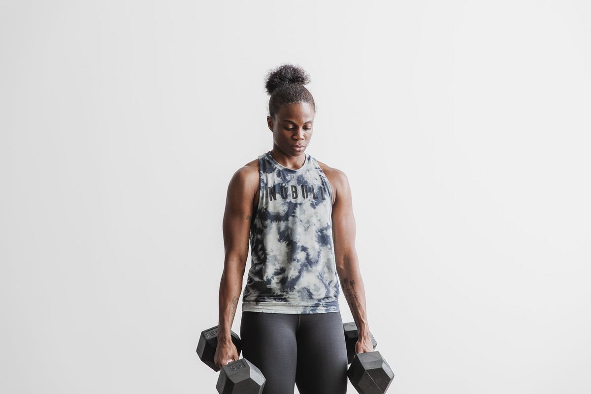 Debardeur Nobull High-Neck Tank Tie-Dye Femme Bleu Bleu | QX7963204