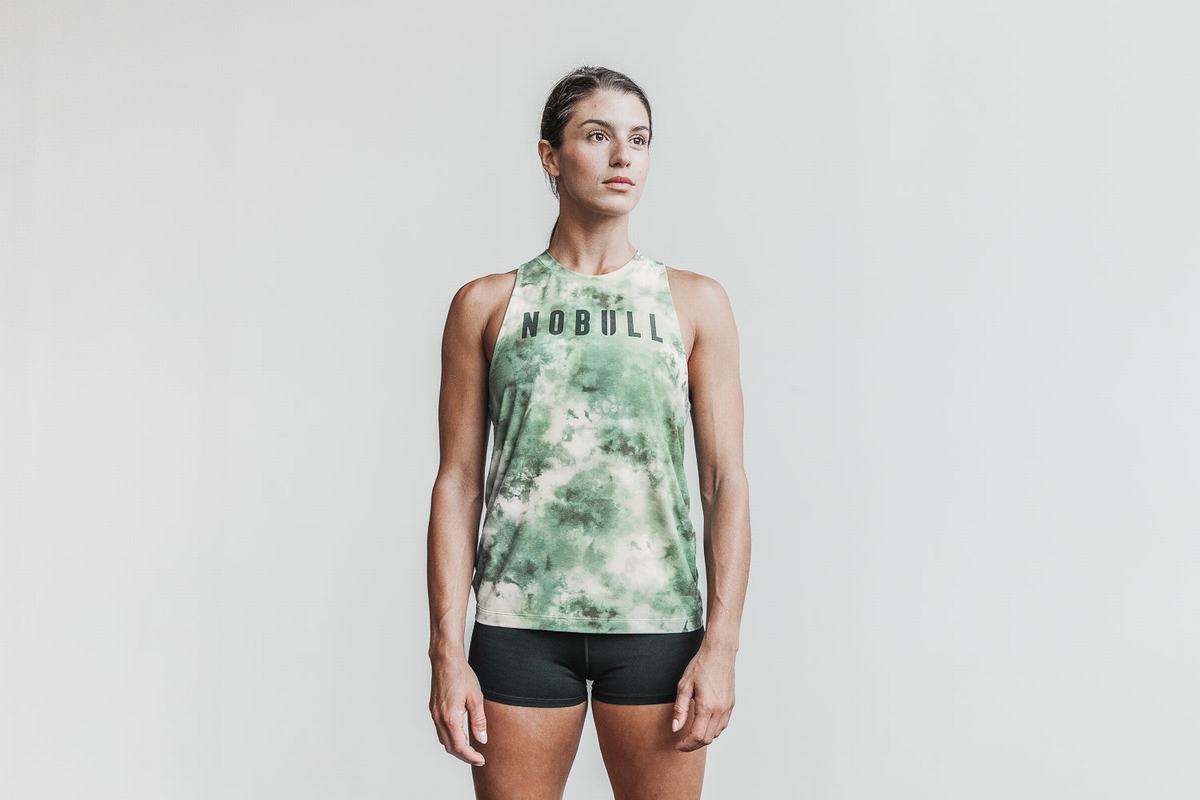 Debardeur Nobull High-Neck Tank Tie-Dye Femme Vert | UG7420318