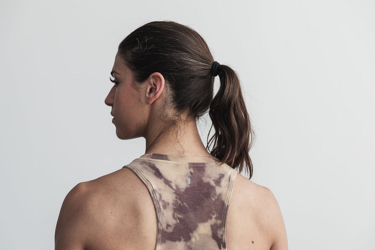 Debardeur Nobull High-Neck Tank Tie-Dye Femme Marron | UH7248053