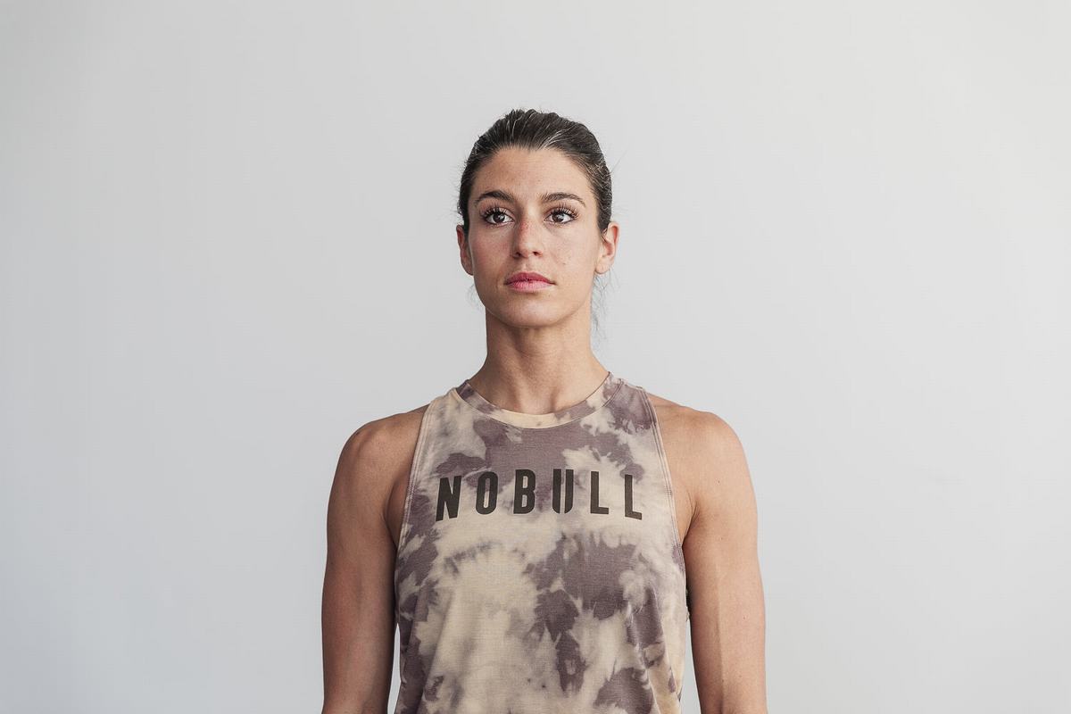 Debardeur Nobull High-Neck Tank Tie-Dye Femme Marron | UH7248053