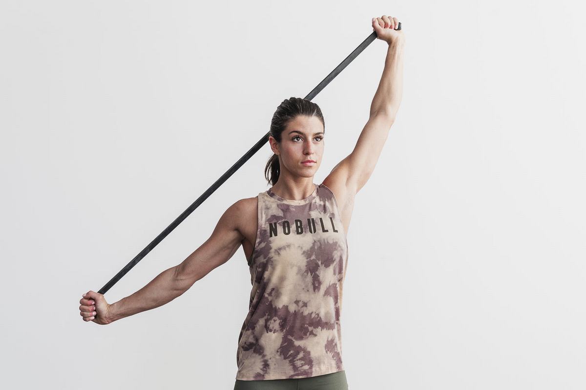 Debardeur Nobull High-Neck Tank Tie-Dye Femme Marron | UH7248053