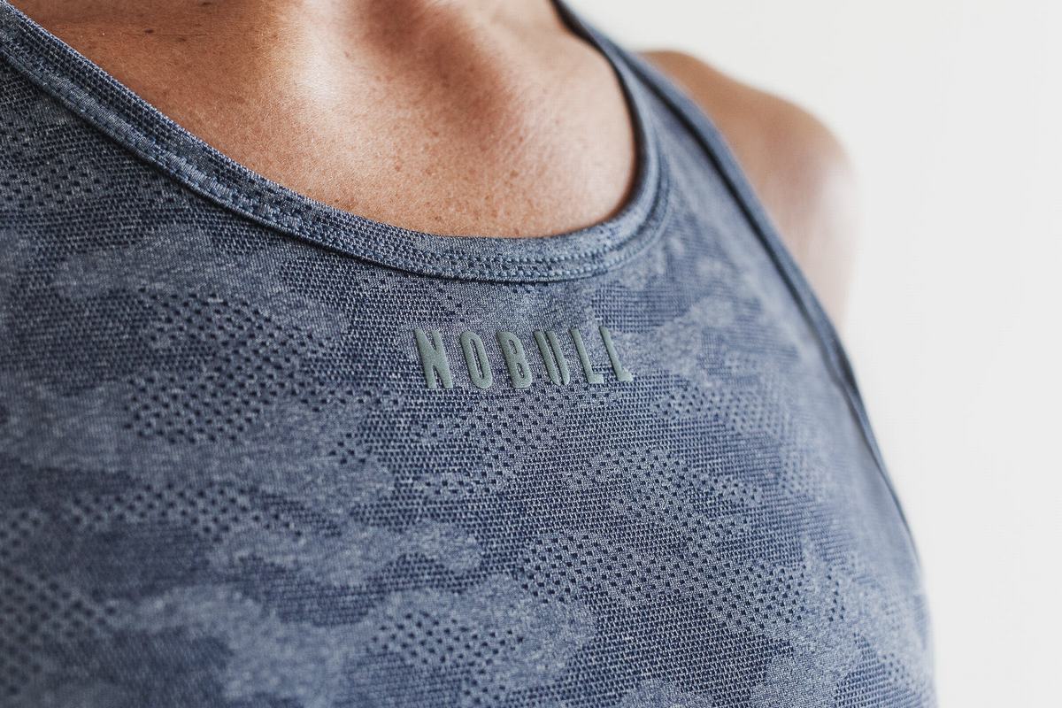 Debardeur Nobull Lightweight Textured Tank Femme Noir Camouflage | EQ7104936