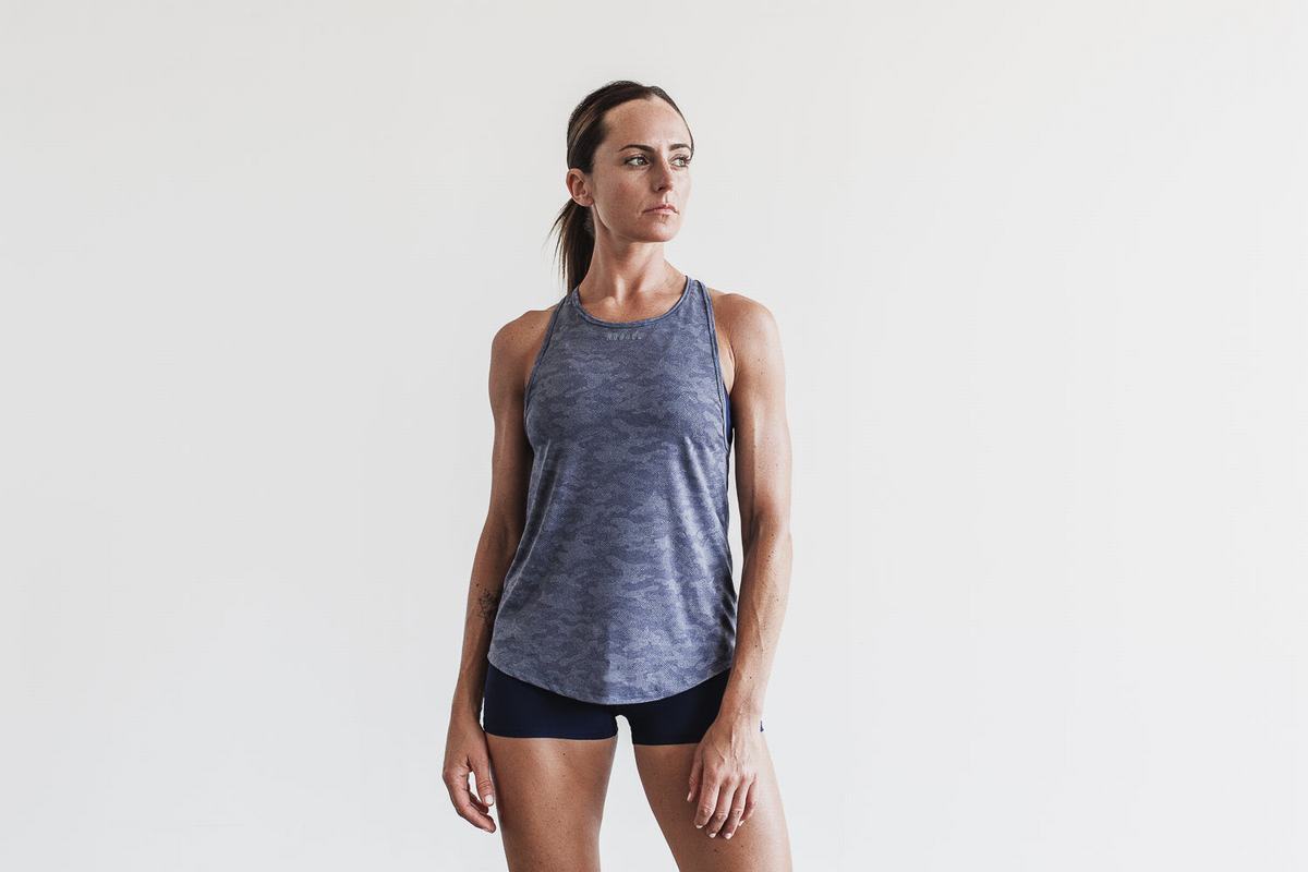 Debardeur Nobull Lightweight Textured Tank Femme Noir Camouflage | EQ7104936