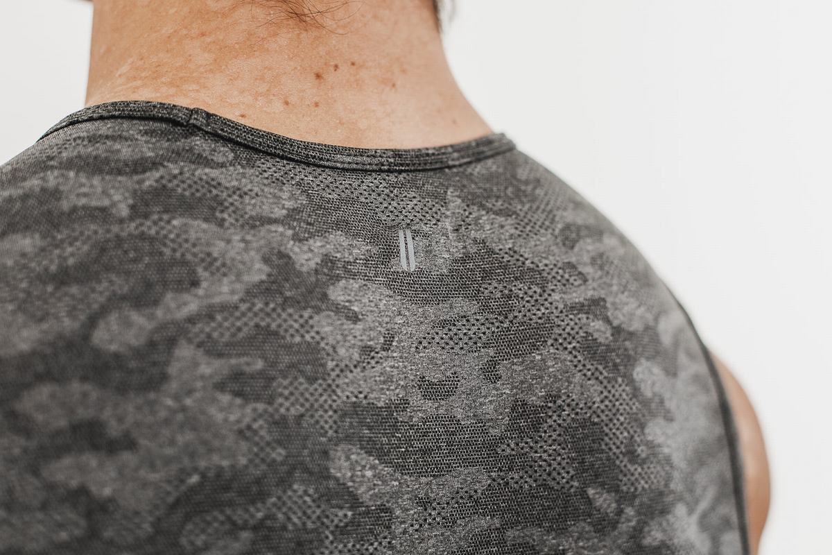 Debardeur Nobull Lightweight Textured Tank Homme Noir Camouflage | FP0782534