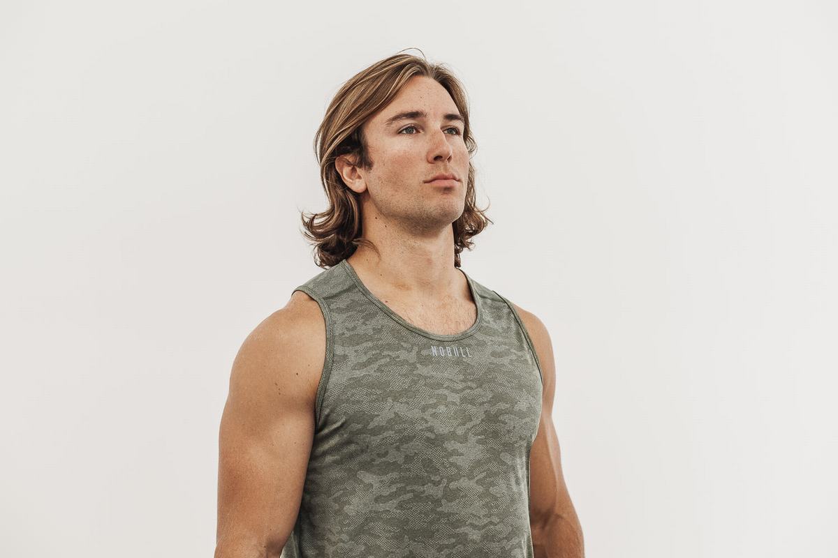 Debardeur Nobull Lightweight Textured Tank Homme Camouflage | IN6927450
