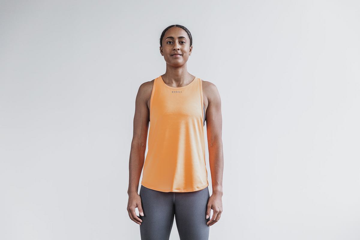 Debardeur Nobull Lightweight Textured Tank Neon Femme Orange Camouflage | MU5032146