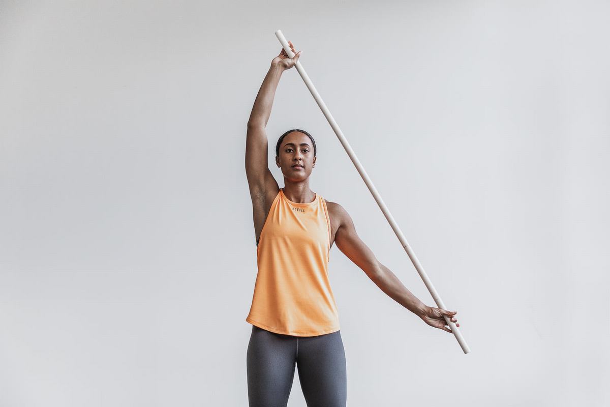 Debardeur Nobull Lightweight Textured Tank Neon Femme Orange Camouflage | MU5032146