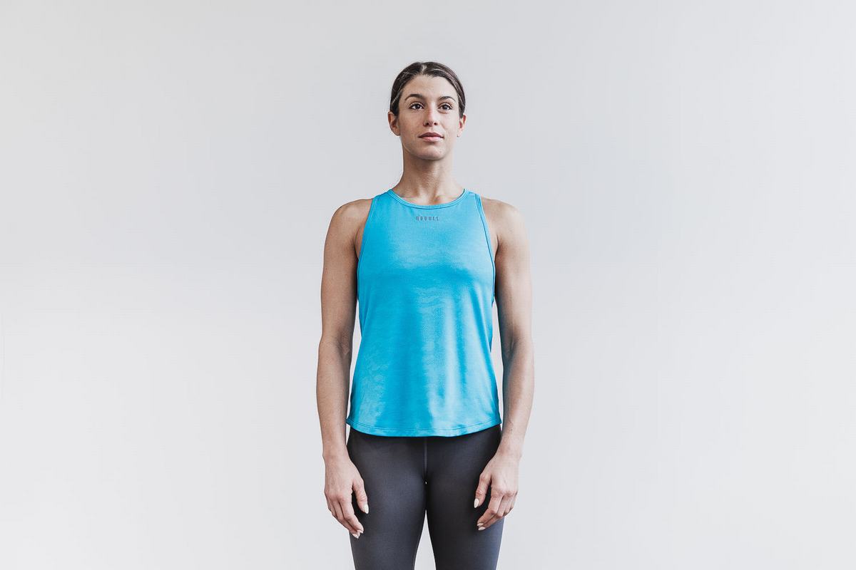 Debardeur Nobull Lightweight Textured Tank Neon Femme Bleu Camouflage | NE5894761