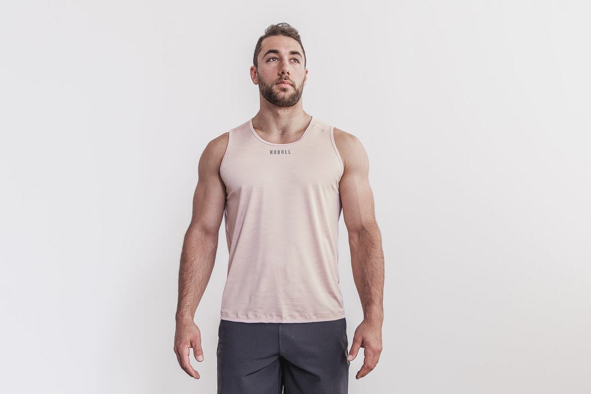 Debardeur Nobull Lightweight Textured Tank Homme Rose Camouflage | RO5037169