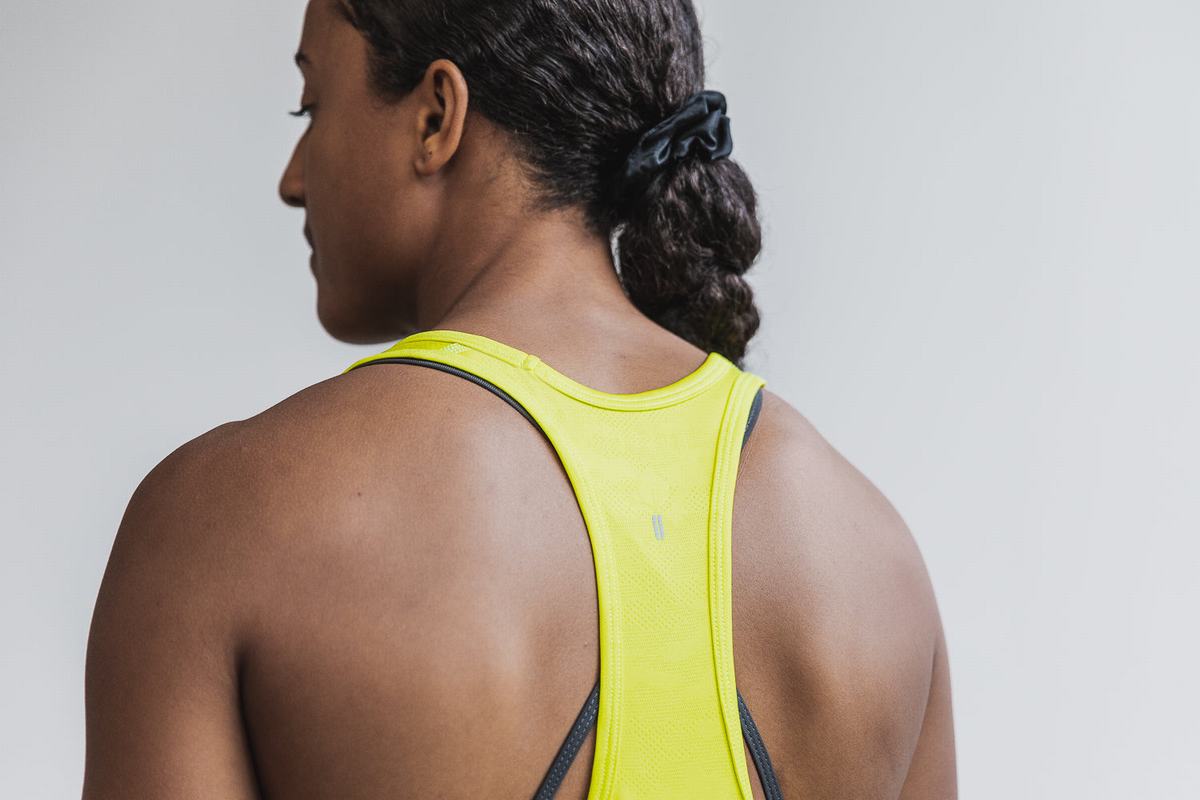 Debardeur Nobull Lightweight Textured Tank Neon Femme Jaune Camouflage | XG6294073