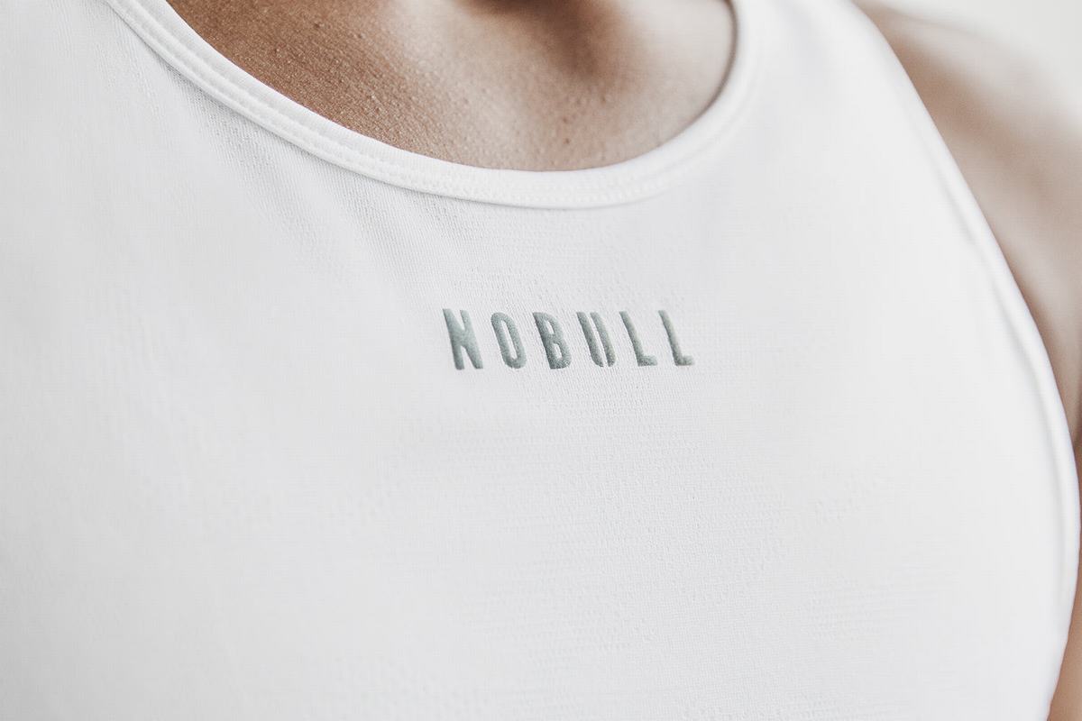 Debardeur Nobull Lightweight Textured Tank Femme Blanche Camouflage | YI7698130