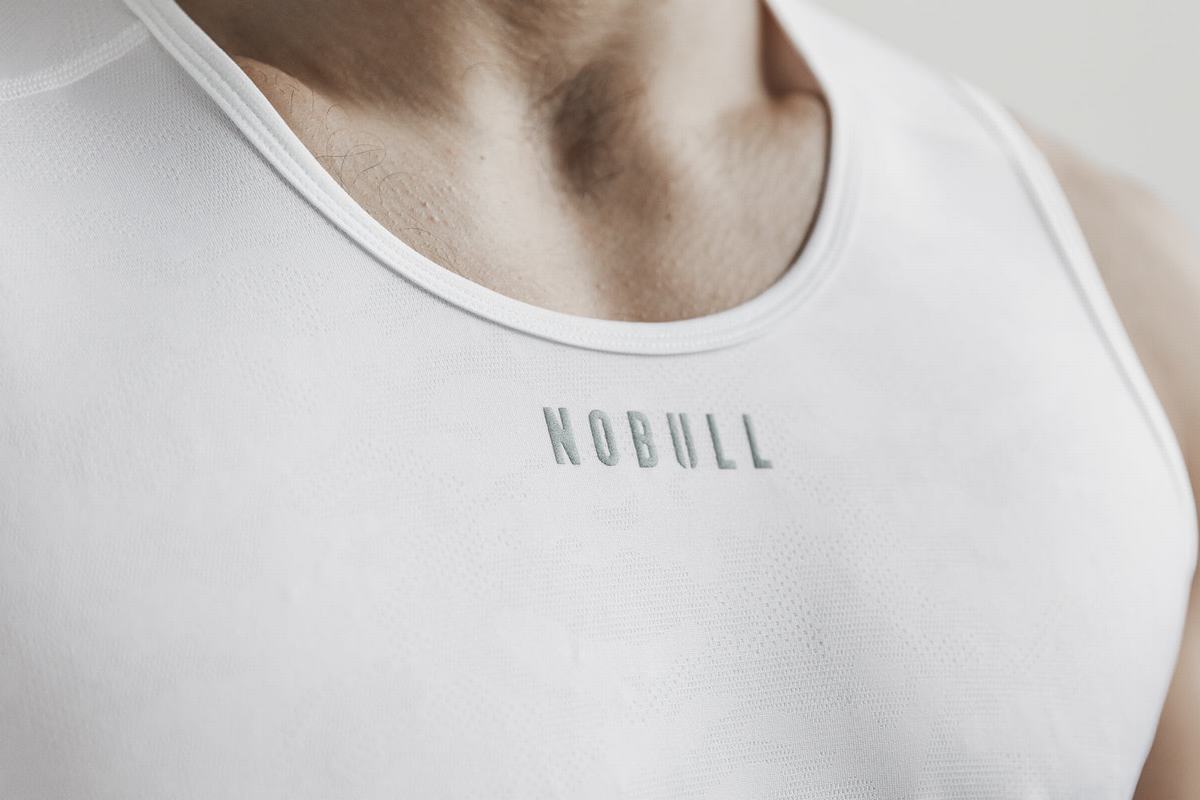 Debardeur Nobull Lightweight Textured Tank Homme Blanche Camouflage | YP3146972