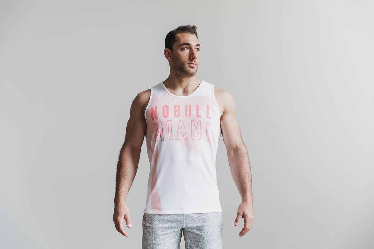 Debardeur Nobull Miami Palm Tank Homme Corail | NE0974685